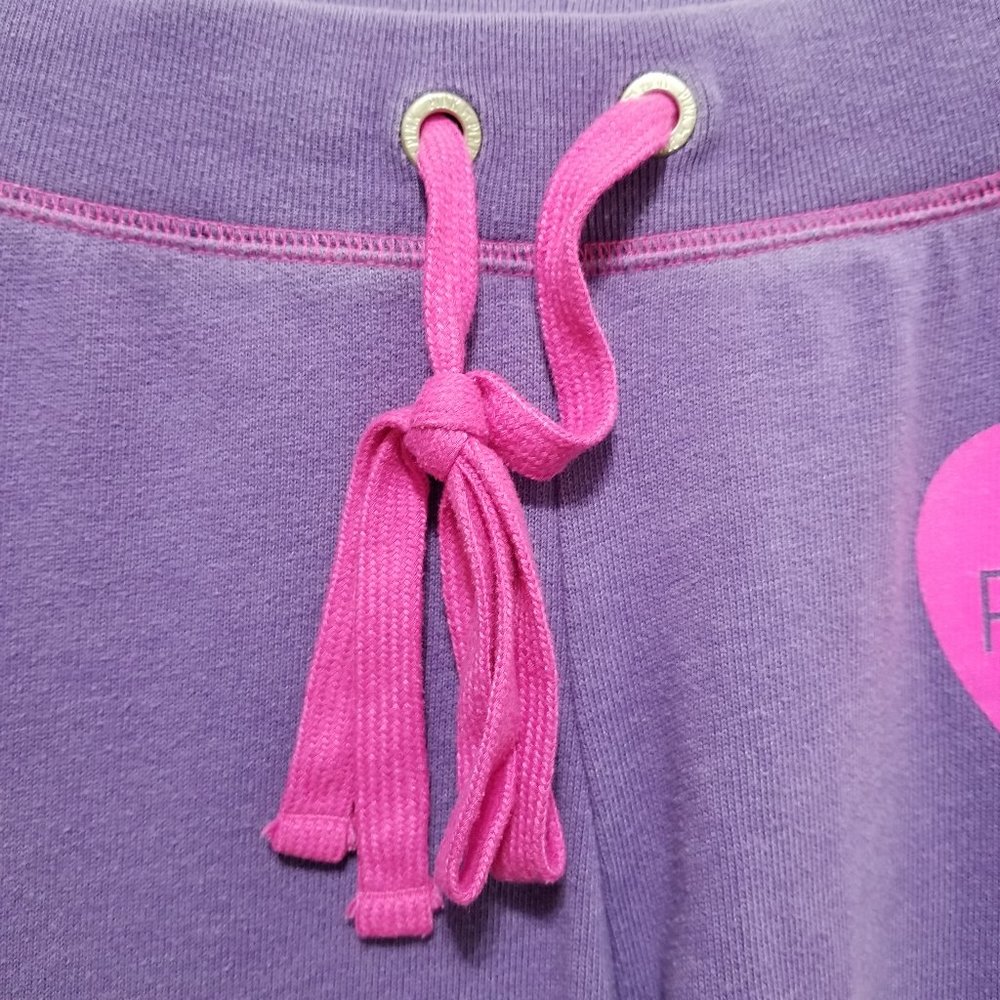 Victoria's Secret PINK pants XS heart logo graphic cropped capri sweats lounge - Picture 6 of 15